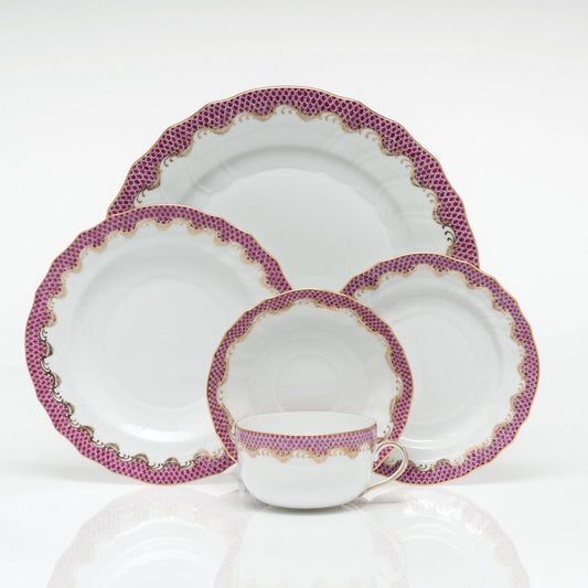 Fish Scale Canton Tea Saucer, Pink