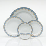 Fish Scale Canton Tea Saucer, Light Blue