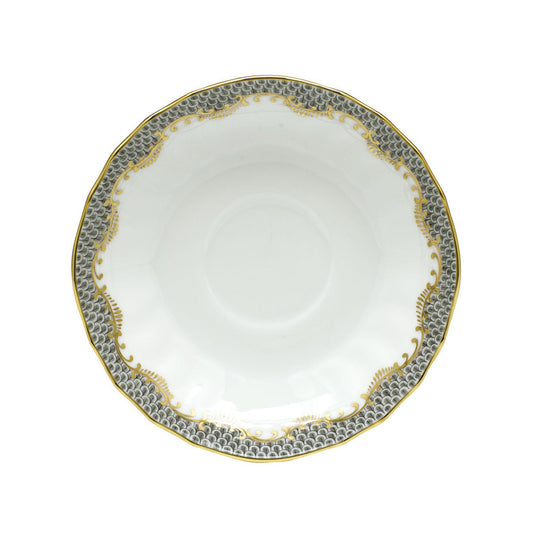 Herend Fish Scale Canton Tea Saucer, Gray