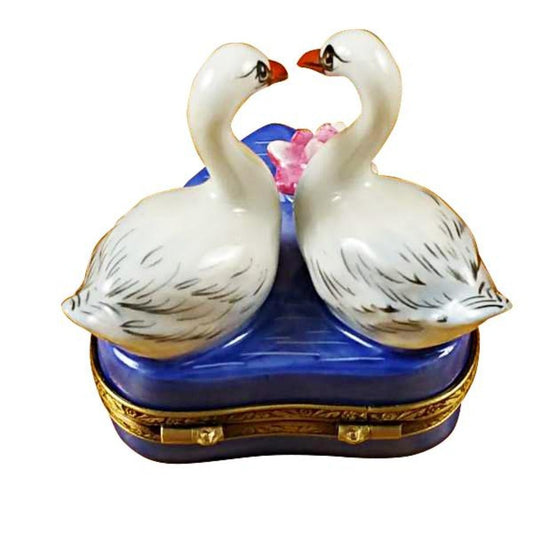 Two Swans on Heart Limoges