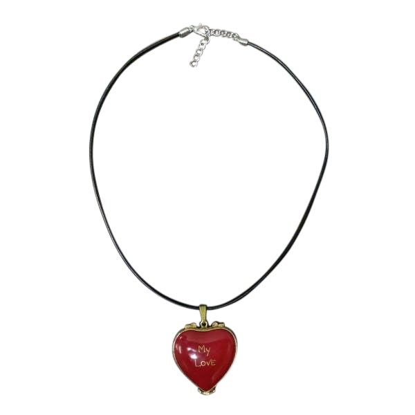 'My Love' Heart Limoges Pendant