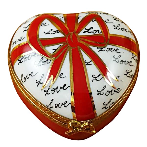 Heart with Red Bow Limoges