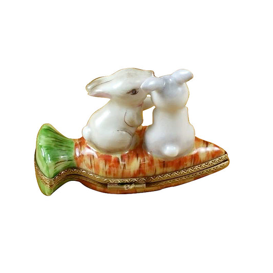 Rabbits on Carrot Limoges Box