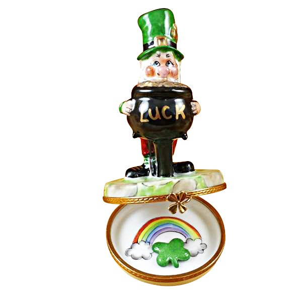 Leprechaun with Four-Leaf Clover Limoges