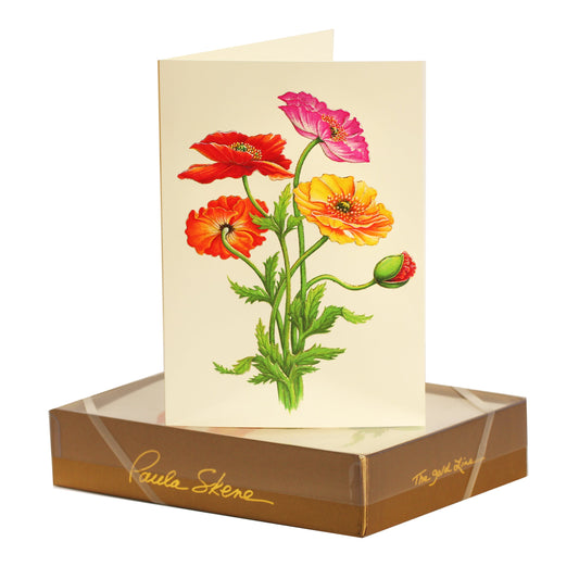 Paula Skene Colorful Poppy Note Cards, Set of 8