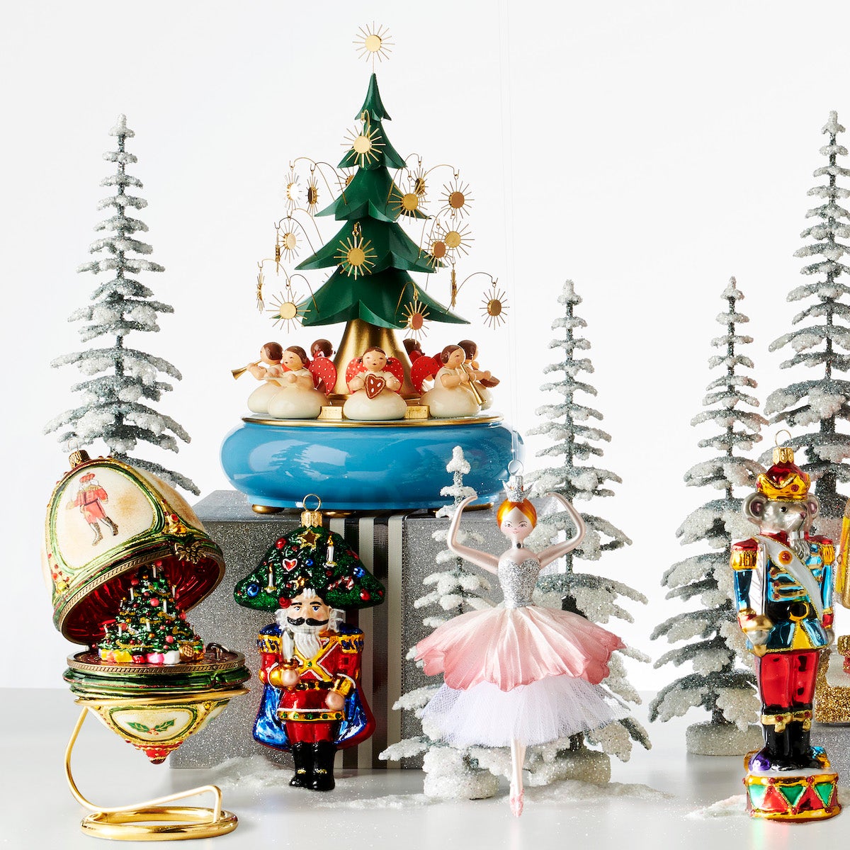 Holiday Tree with Angels Music Box