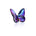 Baccarat Blue Scarabee Butterfly