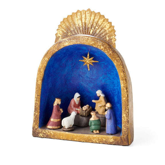 Au Bain Marie Blue Alcove Gilded Nativity