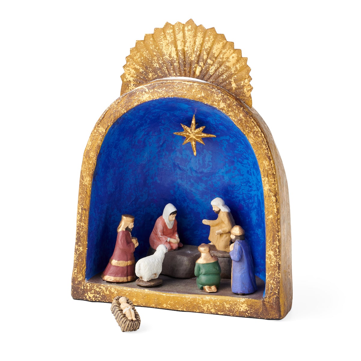 Blue Alcove Gilded Nativity