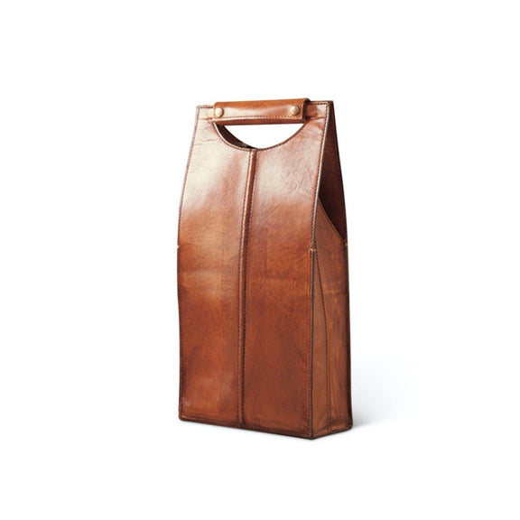 Gump's Leather Wine Carrier, Double