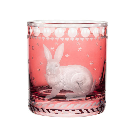 Artel Staro Barnyard Rabbit Double Old-Fashioned Glass, Rose