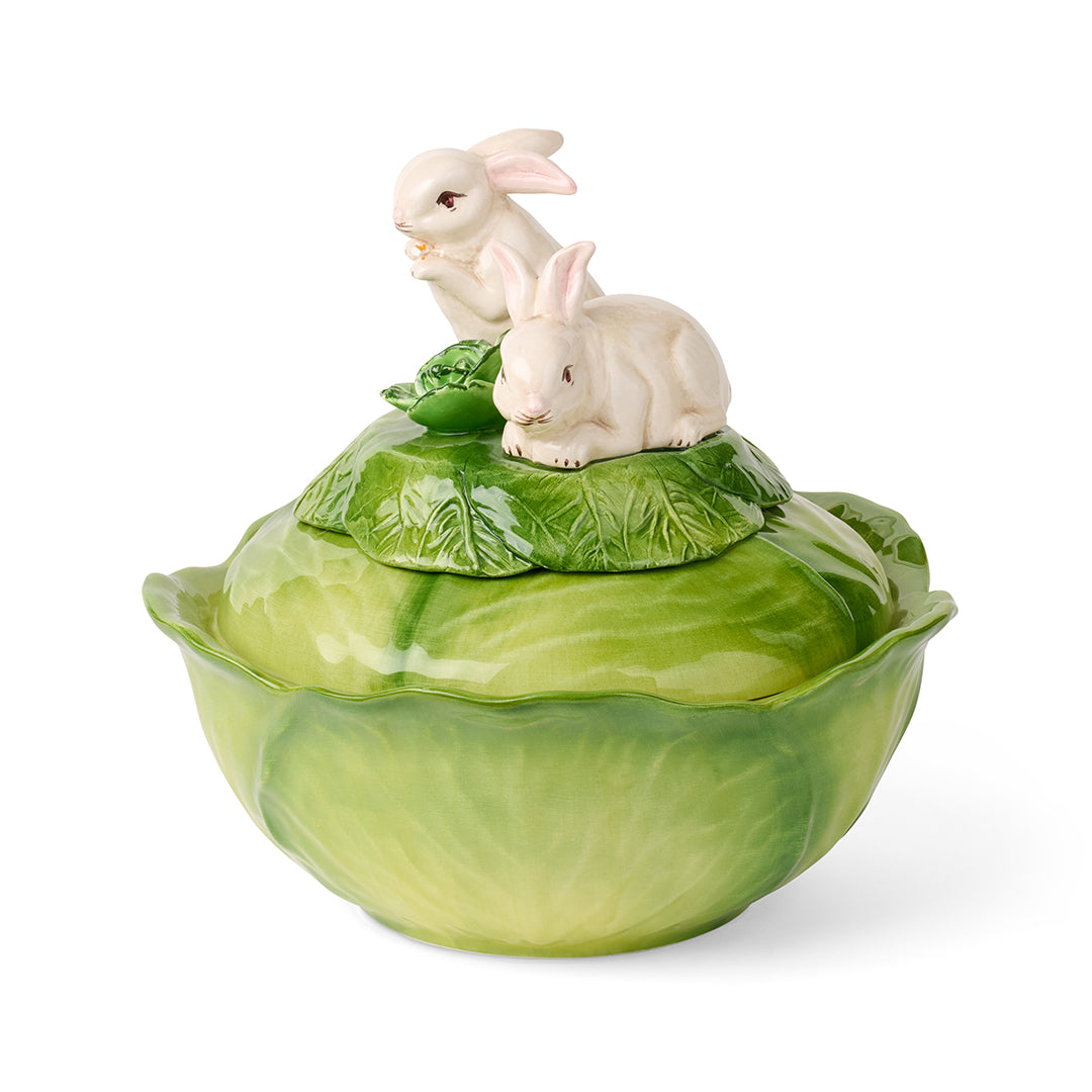 Au Bain Marie Rabbits on Cabbage Soup Tureen