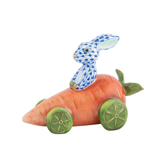 Herend Carrot Car Bunny, Sapphire