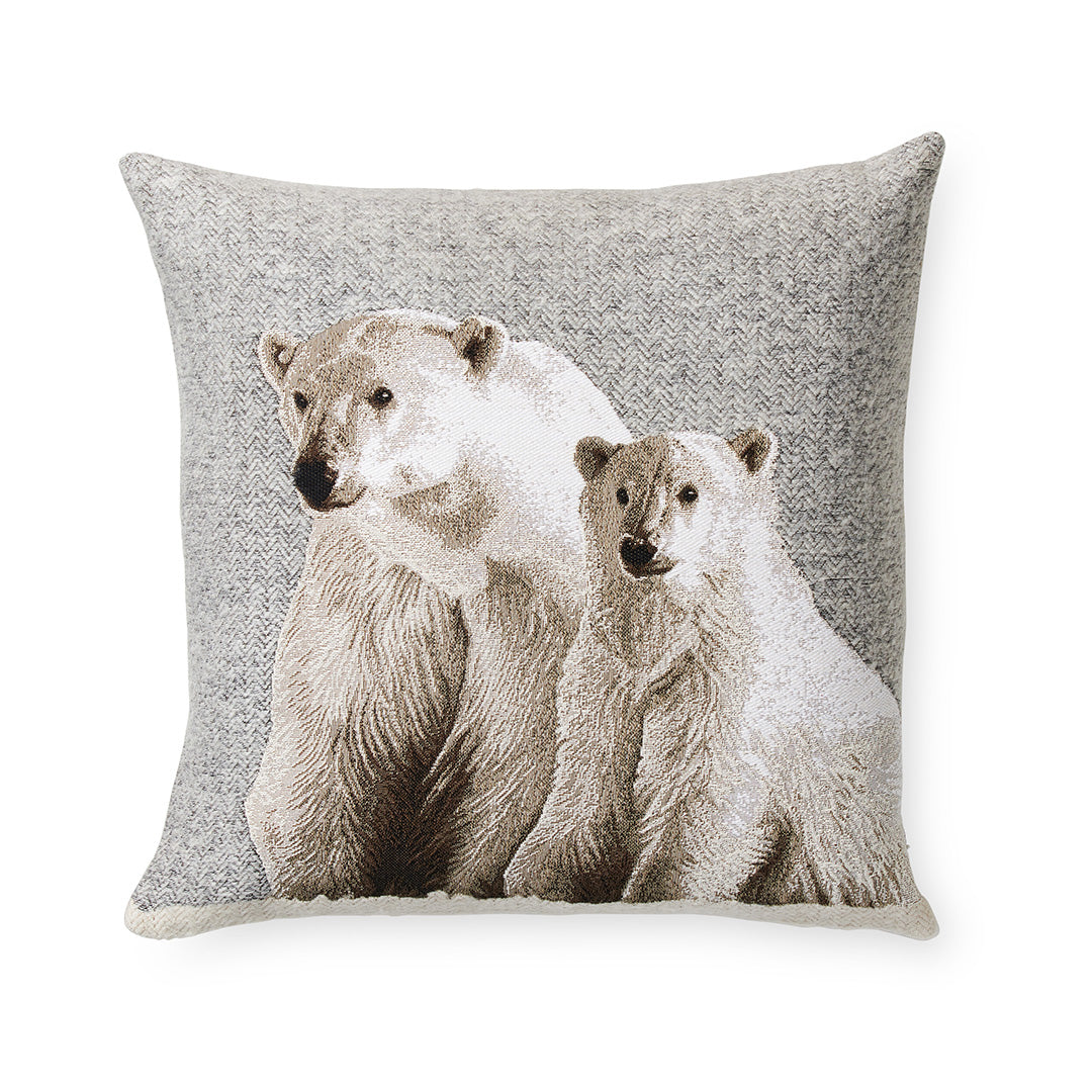 Tapestry-Woven Polar Bear Pillow