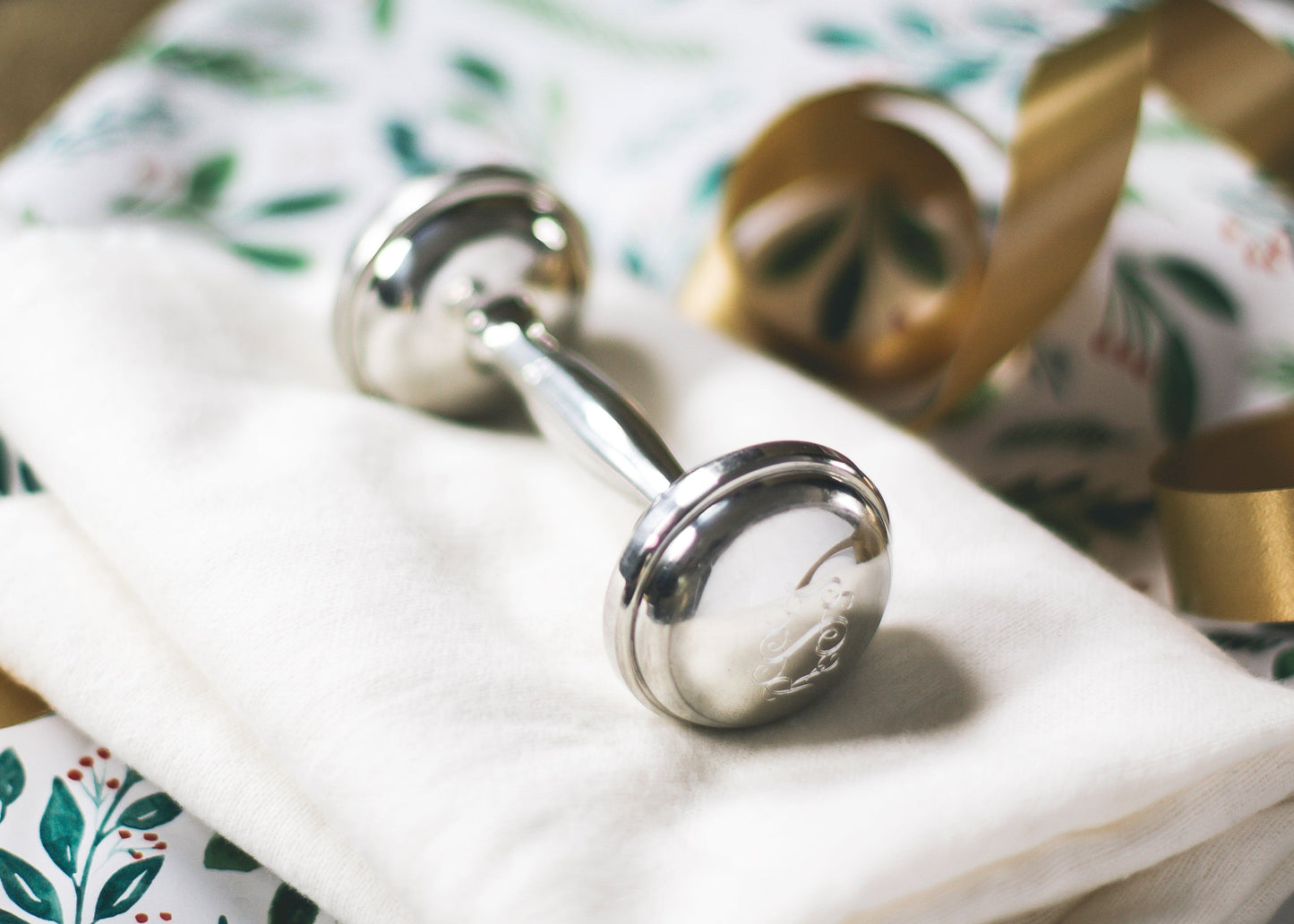 Pewter Dumbbell Rattle