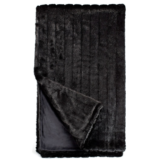 Black Faux Mink Throw