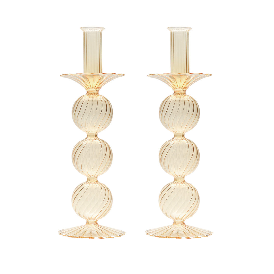 Kim Seybert Iris Candleholders, Set of 2 Champagne