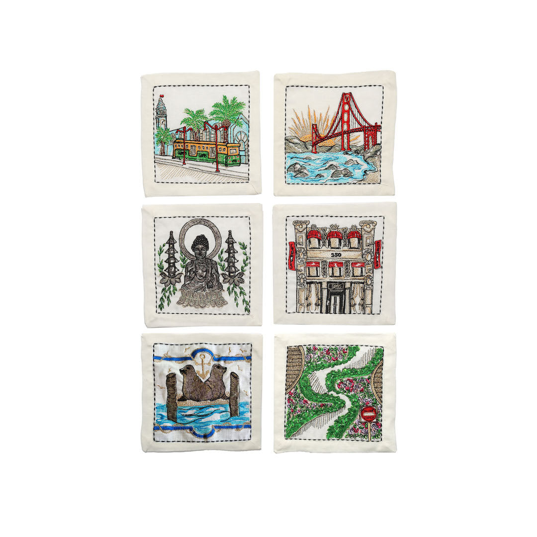 San Francisco Cocktail Napkins, Set of 6 Gump's