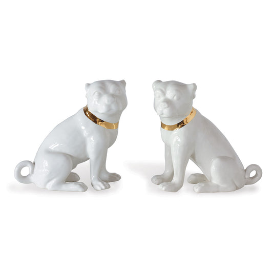 Porcelain Pugs, Set of 2