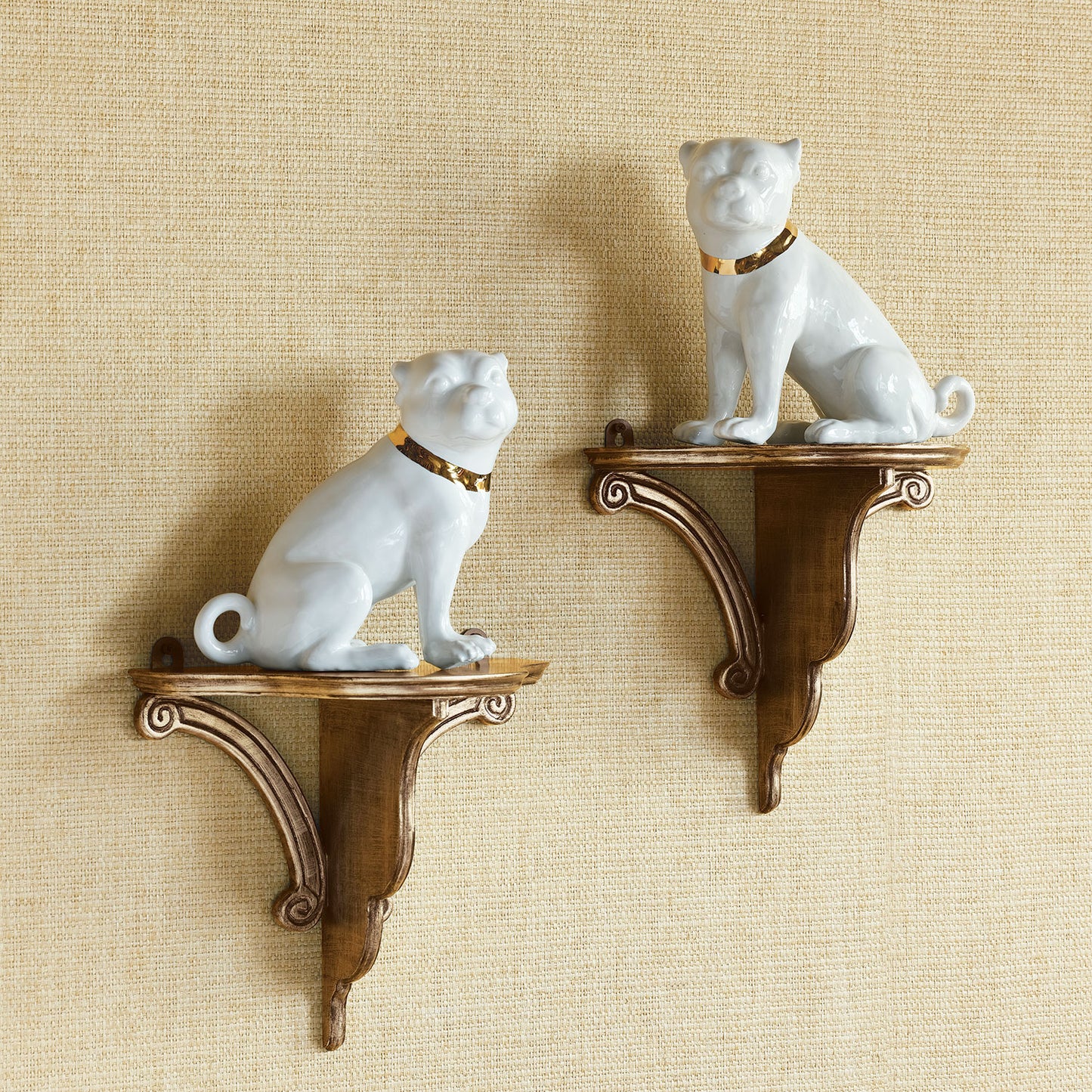 Porcelain Pugs, Set of 2