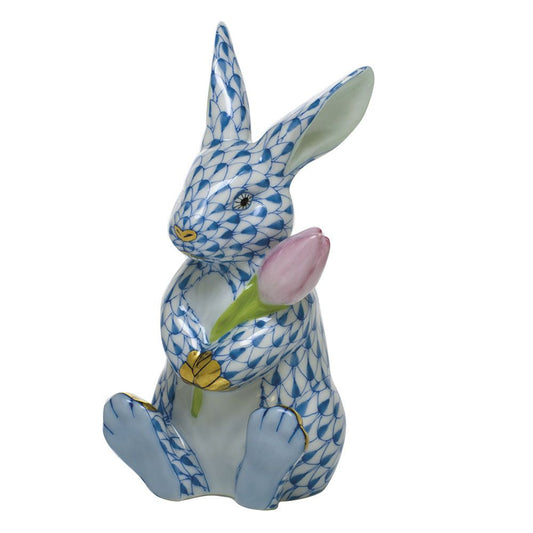 Herend Bunny with Blossom, Sapphire