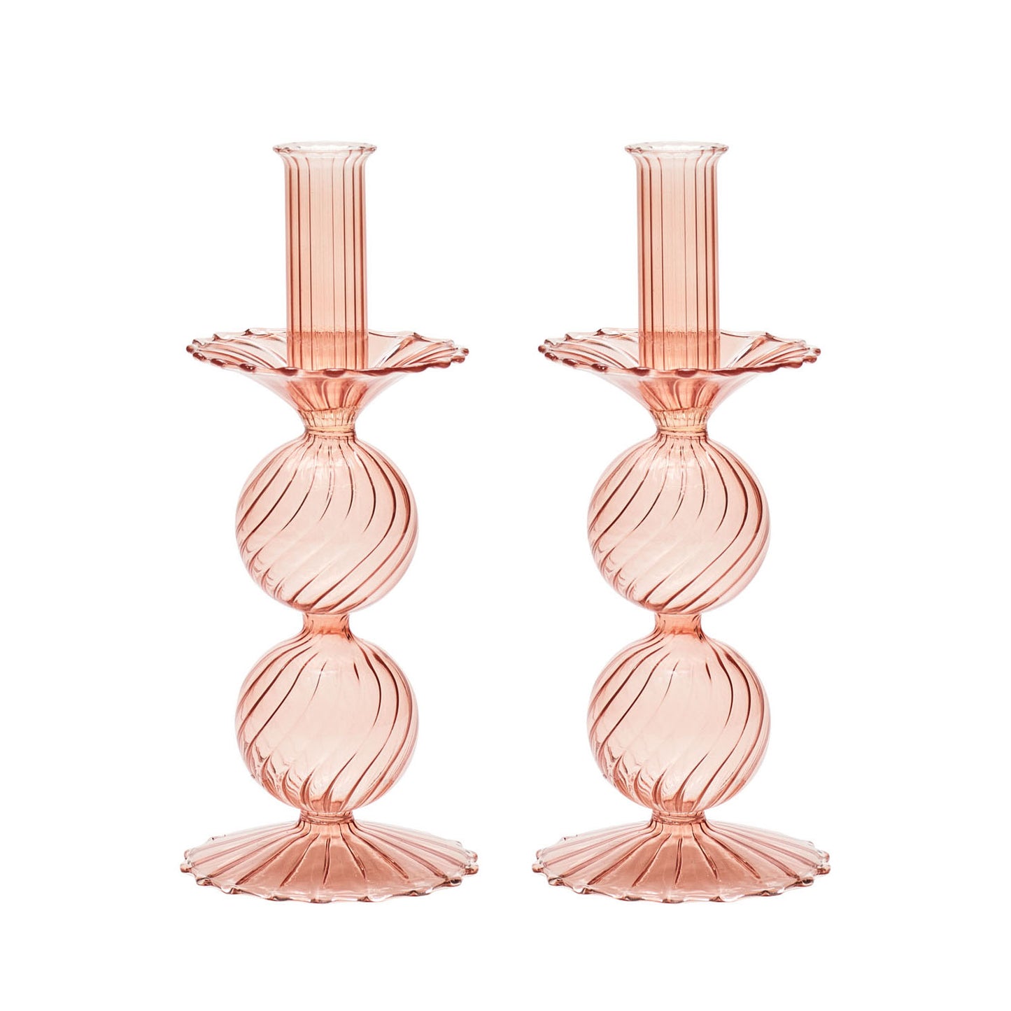 Kim Seybert Bella Candleholders, Set of 2 Blush