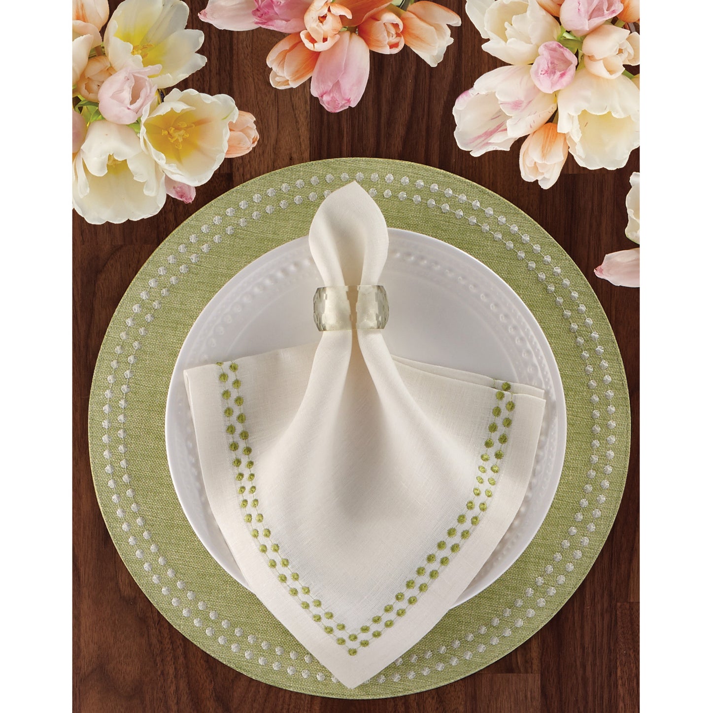 Green Pearl Napkins, Set of 4