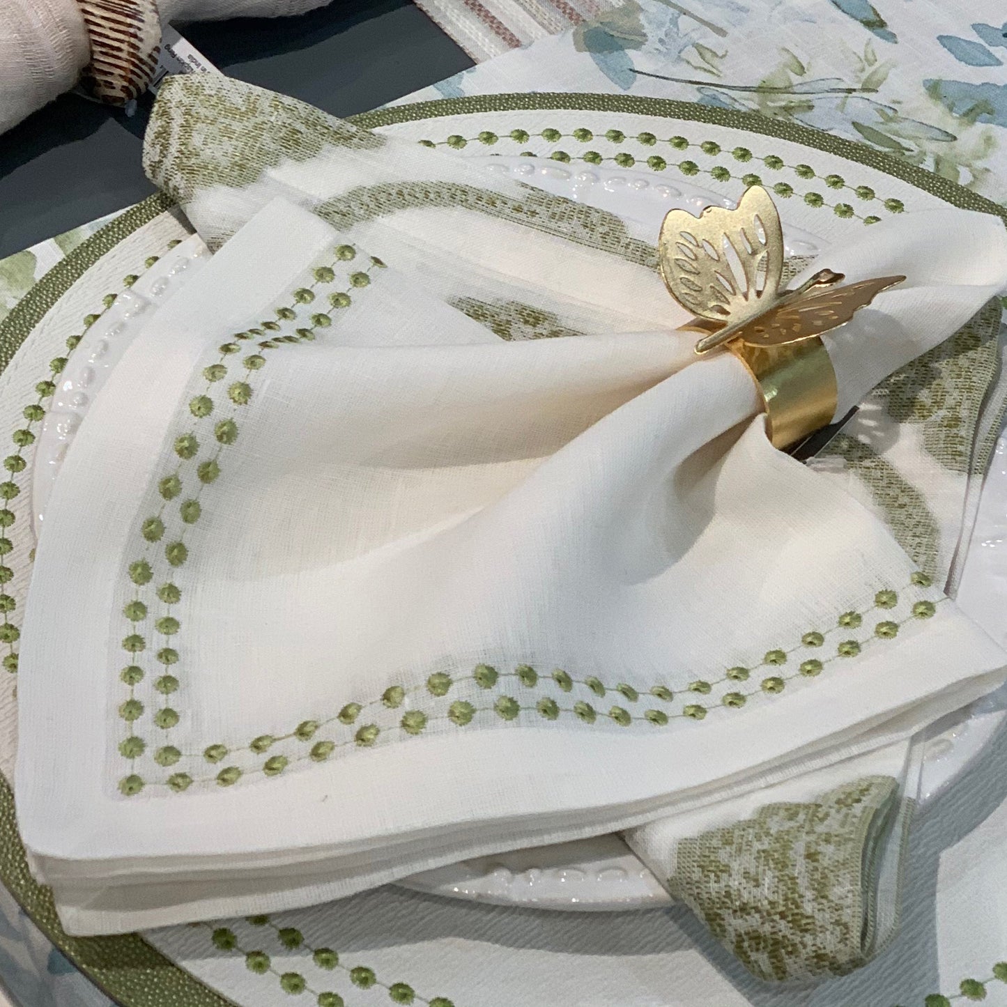 Green Pearl Napkins, Set of 4