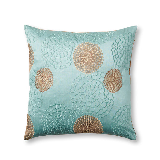 Gump's Home Chrysanthemum Pillow, Blue