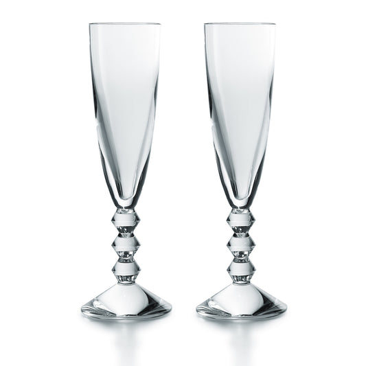 Baccarat Vega Champagne Flutes, Set of 2