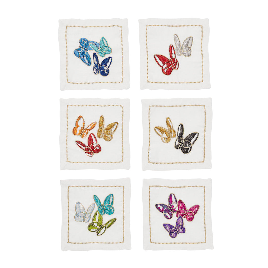 Kim Seybert Butterfly Cocktail Napkins, Set of 6