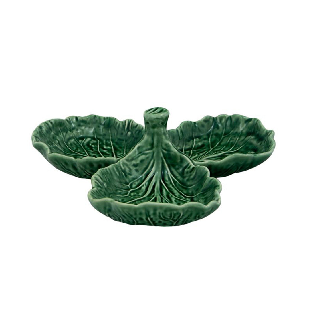 Bordallo Pinheiro Green Cabbage Olive Tidbit Tray