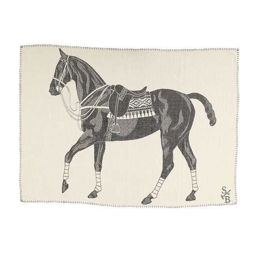 Stick & Ball Charcoal Gray Horse Polo Pony Throw