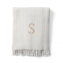 Personalized Cable-Knit Throw