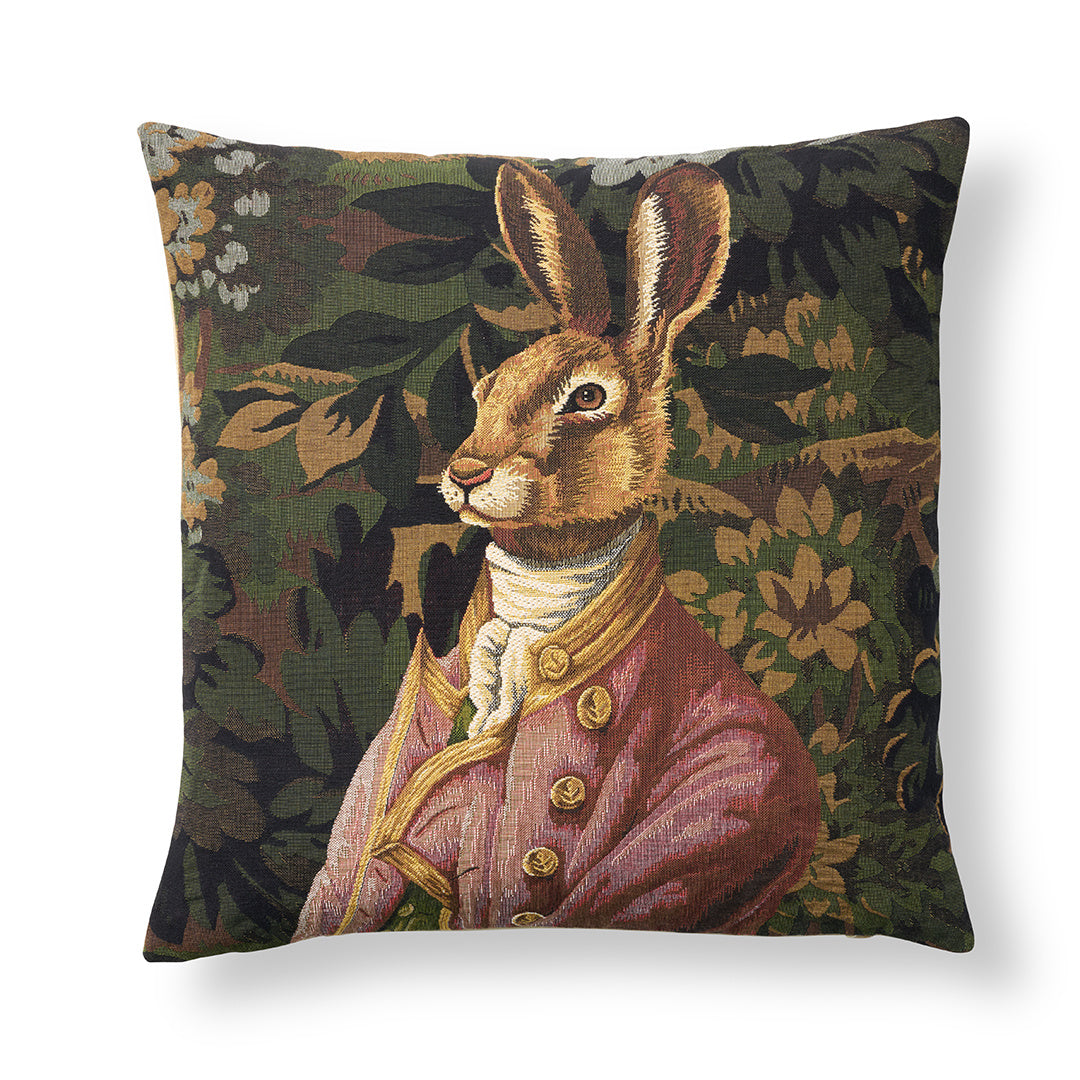 Woodland Gentleman Hare Tapestry Pillow