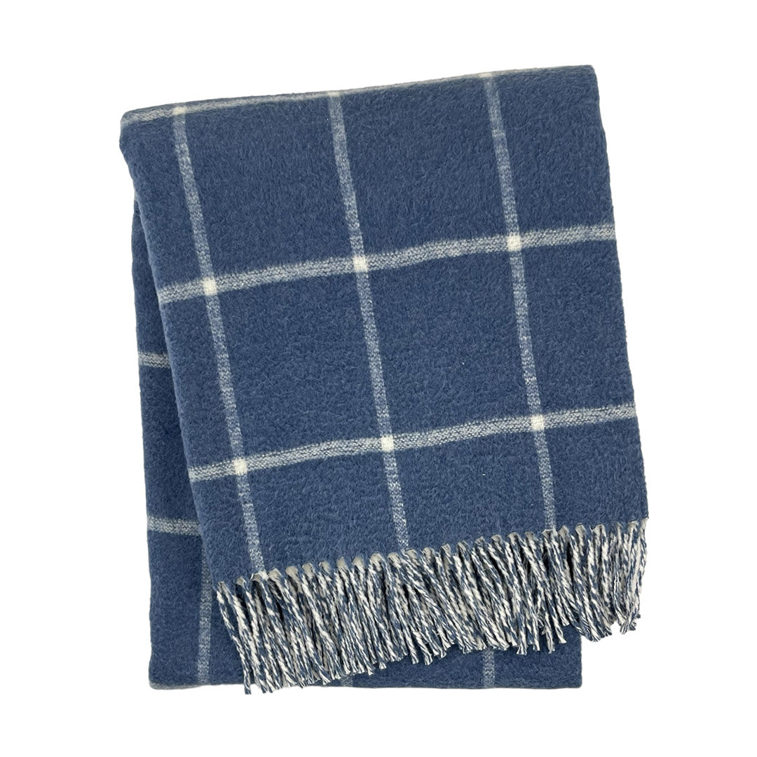 Windowpane Throw, Denim