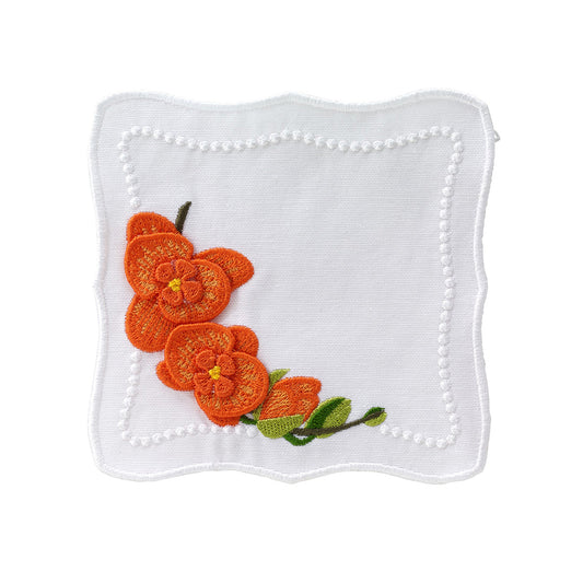 Orange Violeta Cocktail Napkins, Set of 4