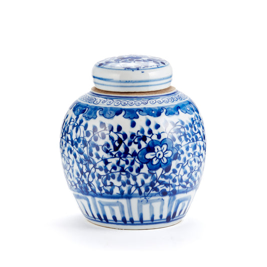 Blue & White Bulb Jar