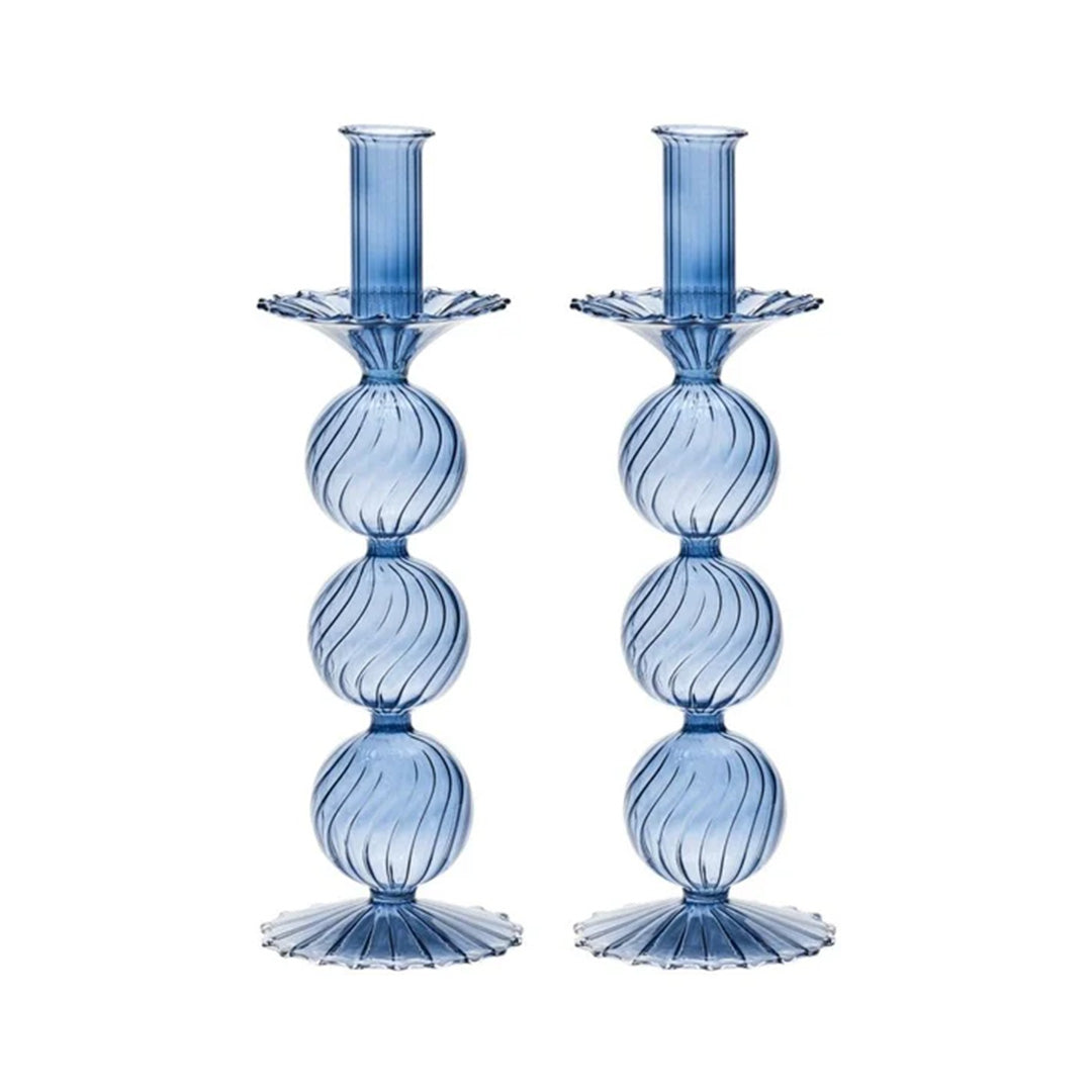 Kim Seybert Iris Candleholders, Set of 2 Blue