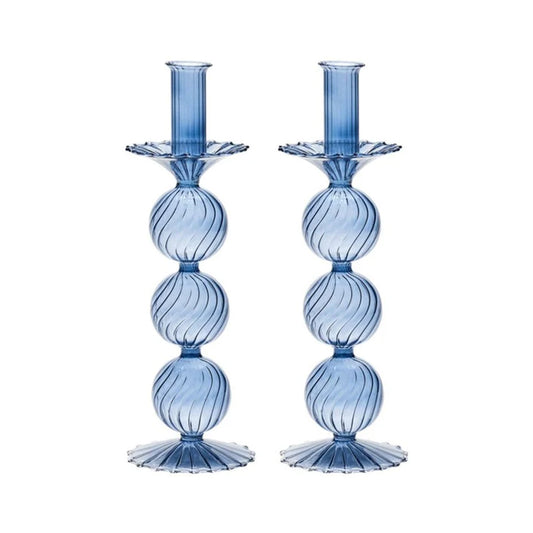 Kim Seybert Iris Candleholders, Set of 2 Blue