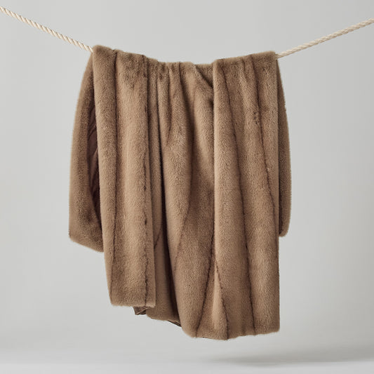 Faux Champagne Mink Throw