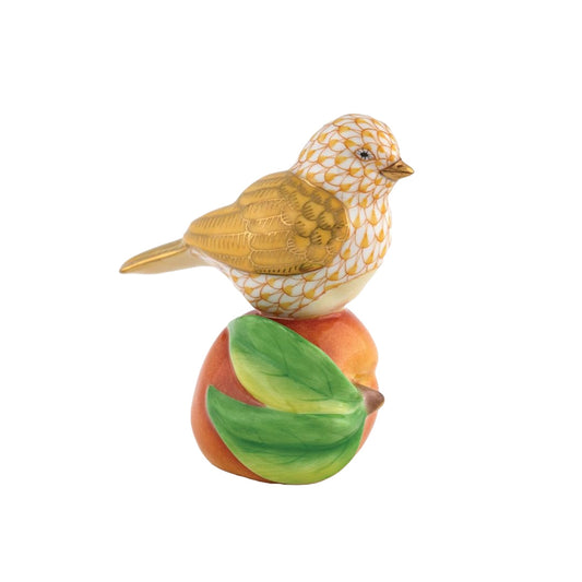 Herend Bird on Peach, Butterscotch