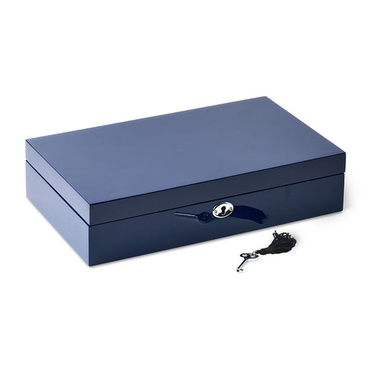 Navy Lacquered Jewelry Box