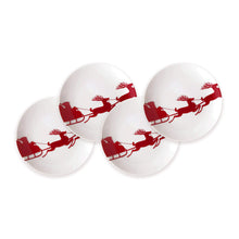 Santa's on His Way Canapé Plates, Set of 4