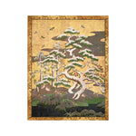 Caspari Asian Pine Trees & Birds Holiday Cards, Set of 15