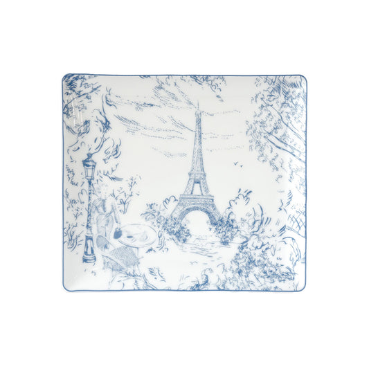 Bernardaud Tout Paris Rectangular Tray, Blue