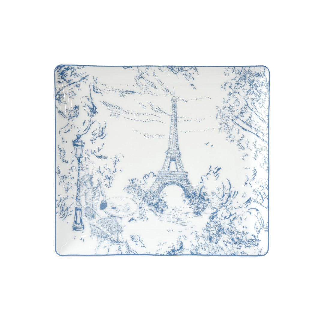 Bernardaud Tout Paris Rectangular Tray, Blue