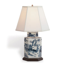 Chinoiserie Tea Caddy Lamp, Blue