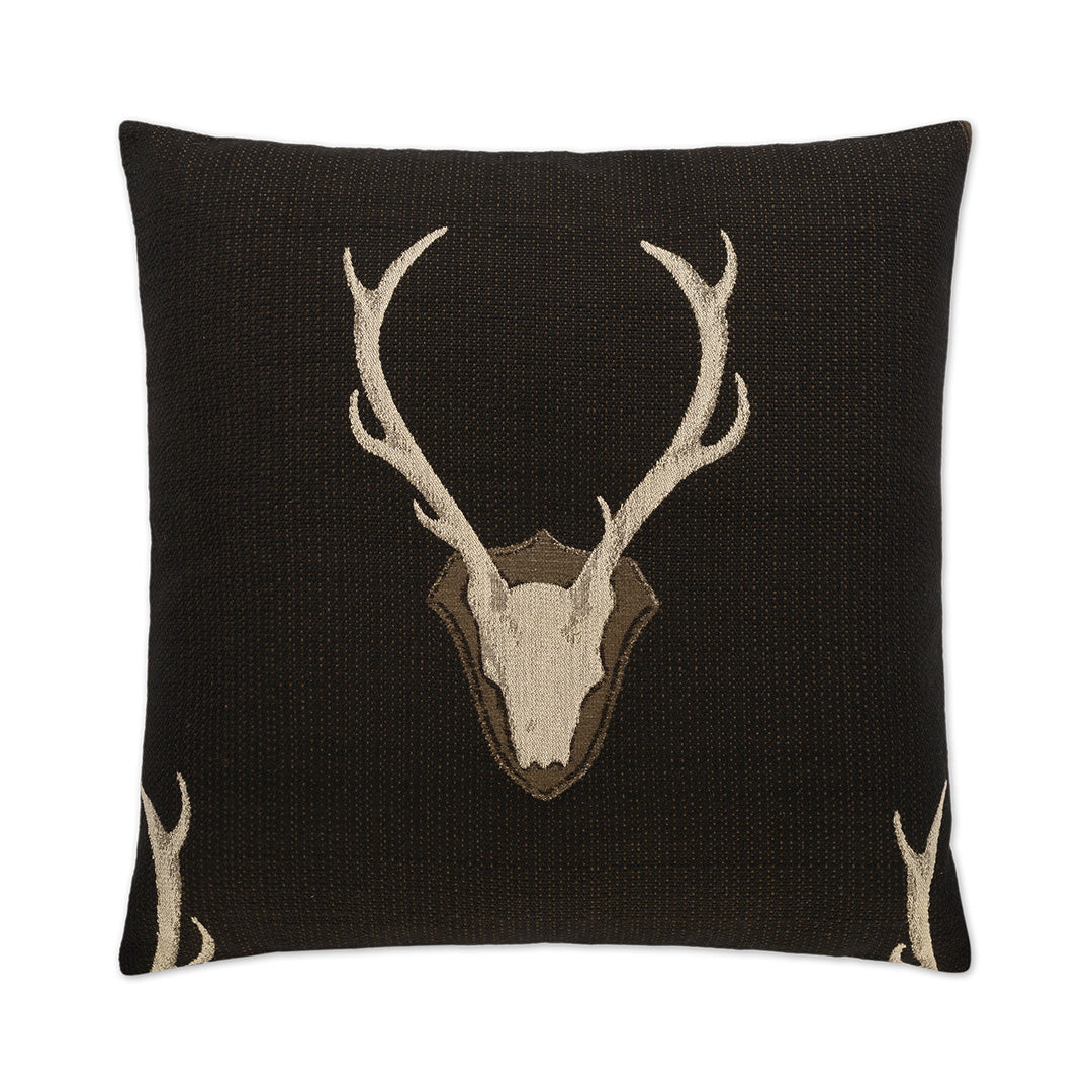 Woodland Buck Pillow, Black