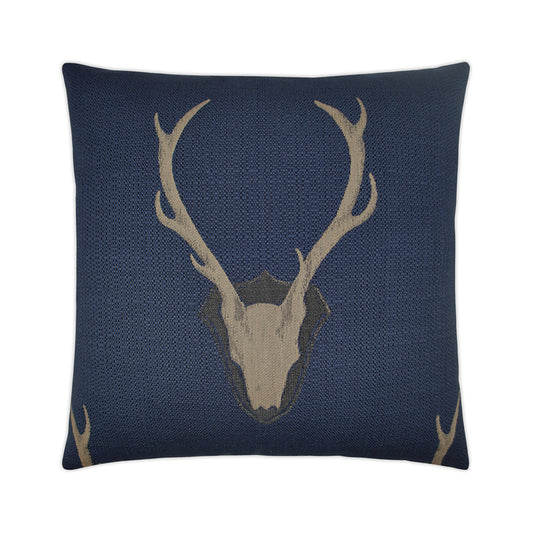 Woodland Buck Pillow, Navy